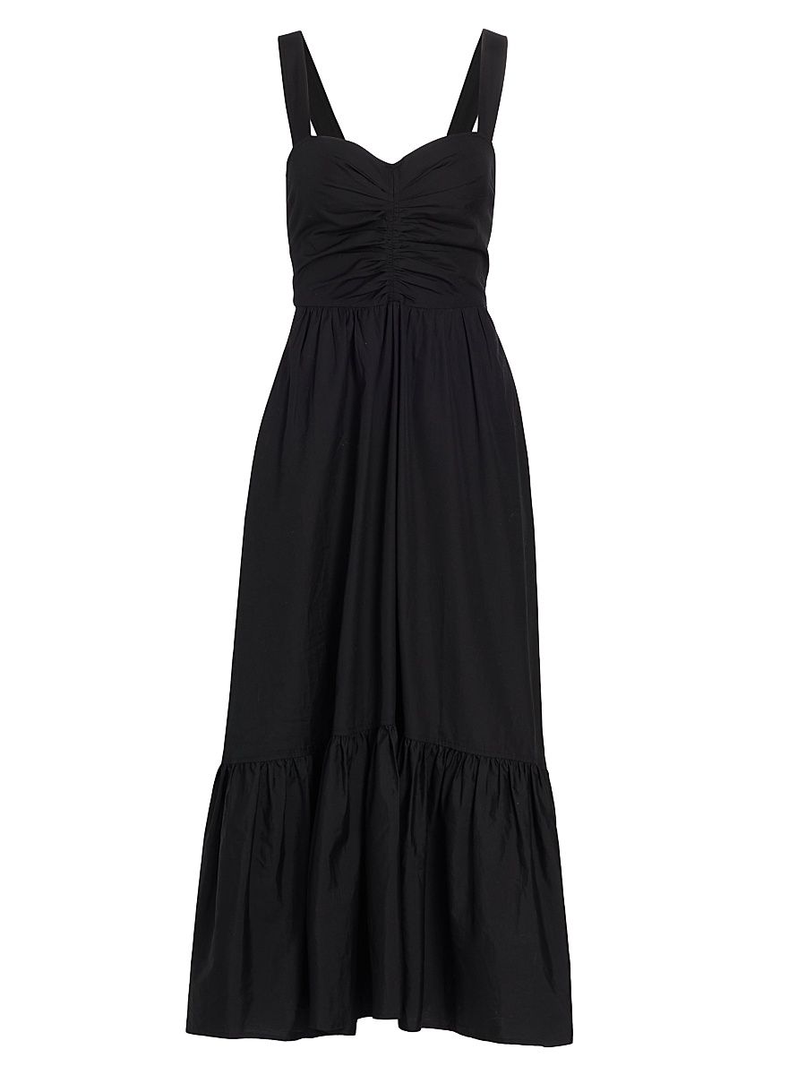 Women's Lilah Cotton Midi-Dress - Black - Size 14