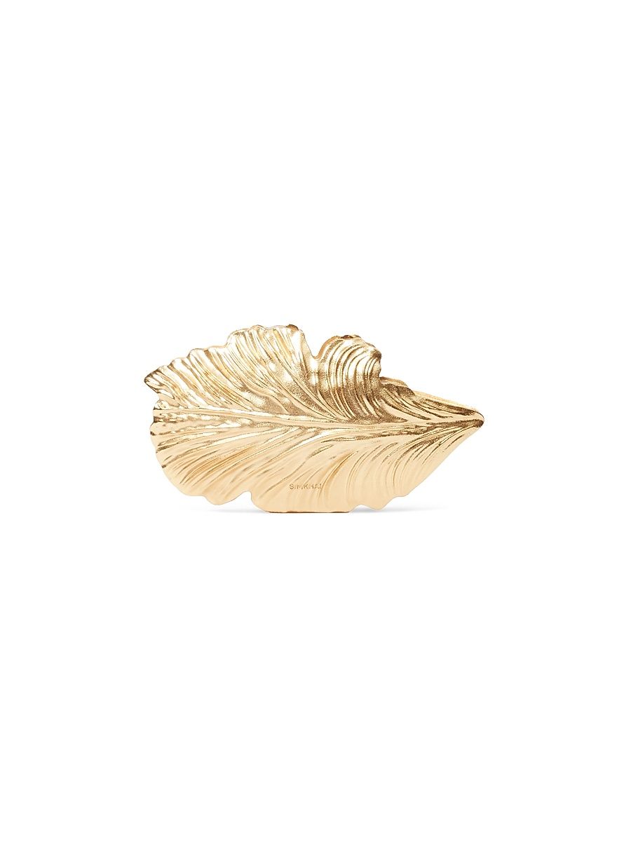 Women's Flora 3D-Leaf Clutch - Gold
