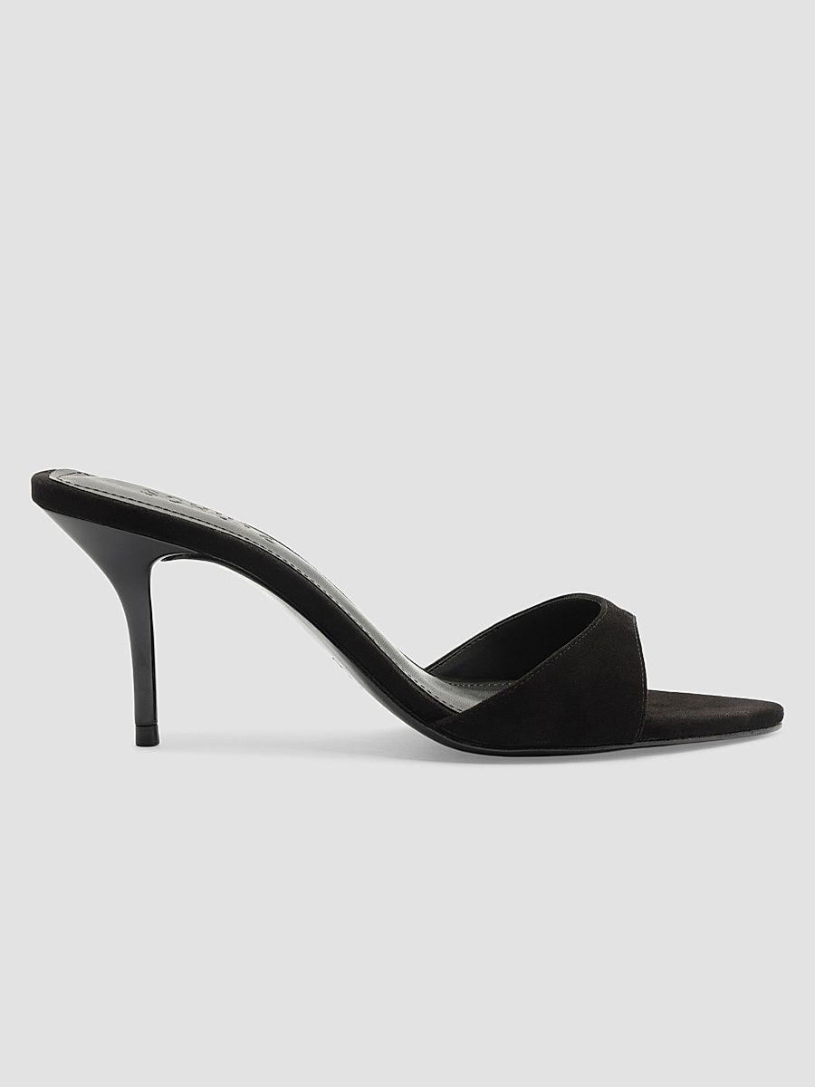 Women's Elodie 75MM Suede Mules - Black - Size 11