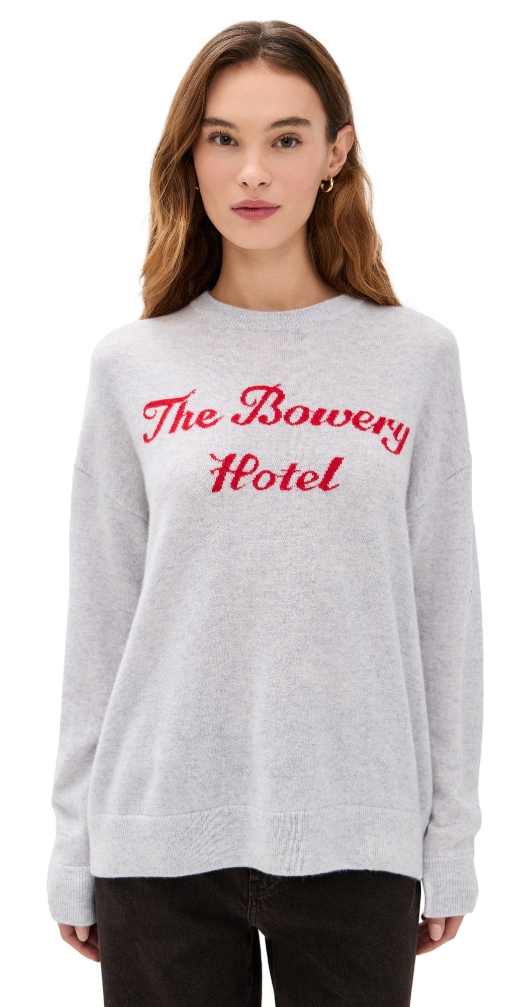 Lingua Franca Bowery Hotel Cashmere Crewneck Sweater Smoke L