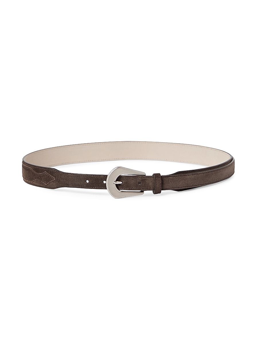 Women's Suede Belt - Rust Brown - Size Medium