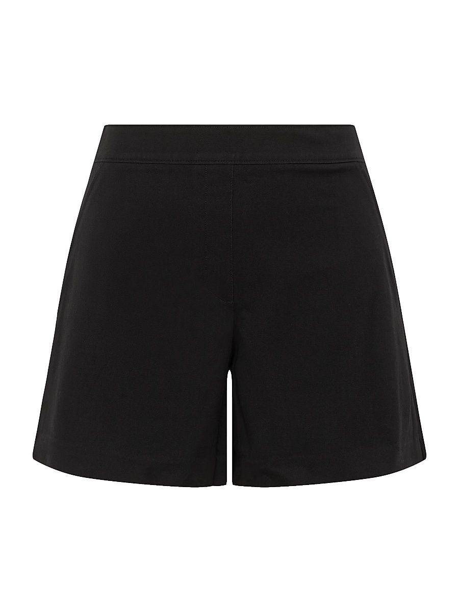 Women's Polished Stretch-Cotton Shorts - Black - Size Medium