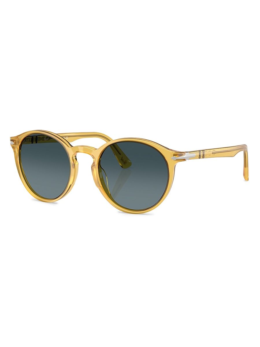 Men's 52MM Round Sunglasses - Yellow Blue
