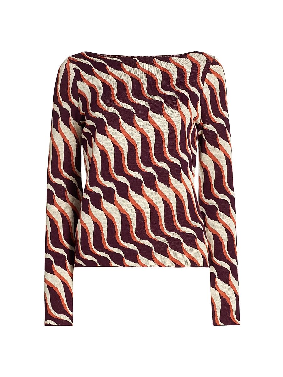 Women's Izma Wavy Knit Top - Wavy Stripe - Size Medium