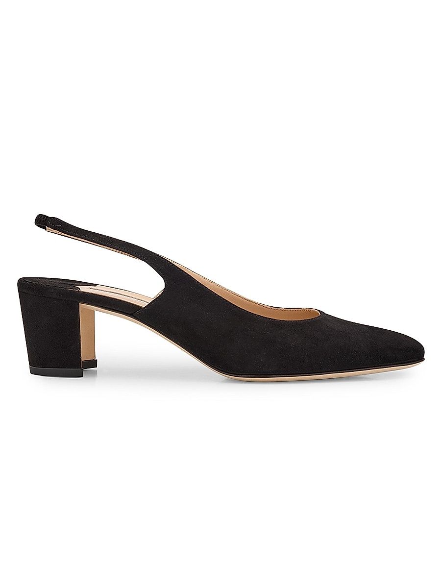 Women's Allurasan 50MM Suede Slingback Pumps - Black - Size 8