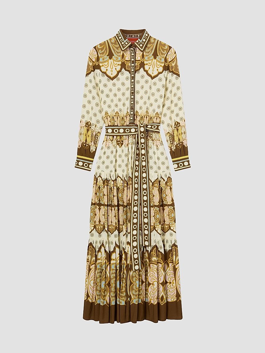 Women's Bellini Dress - Cocoon Placee Brown - Size Large