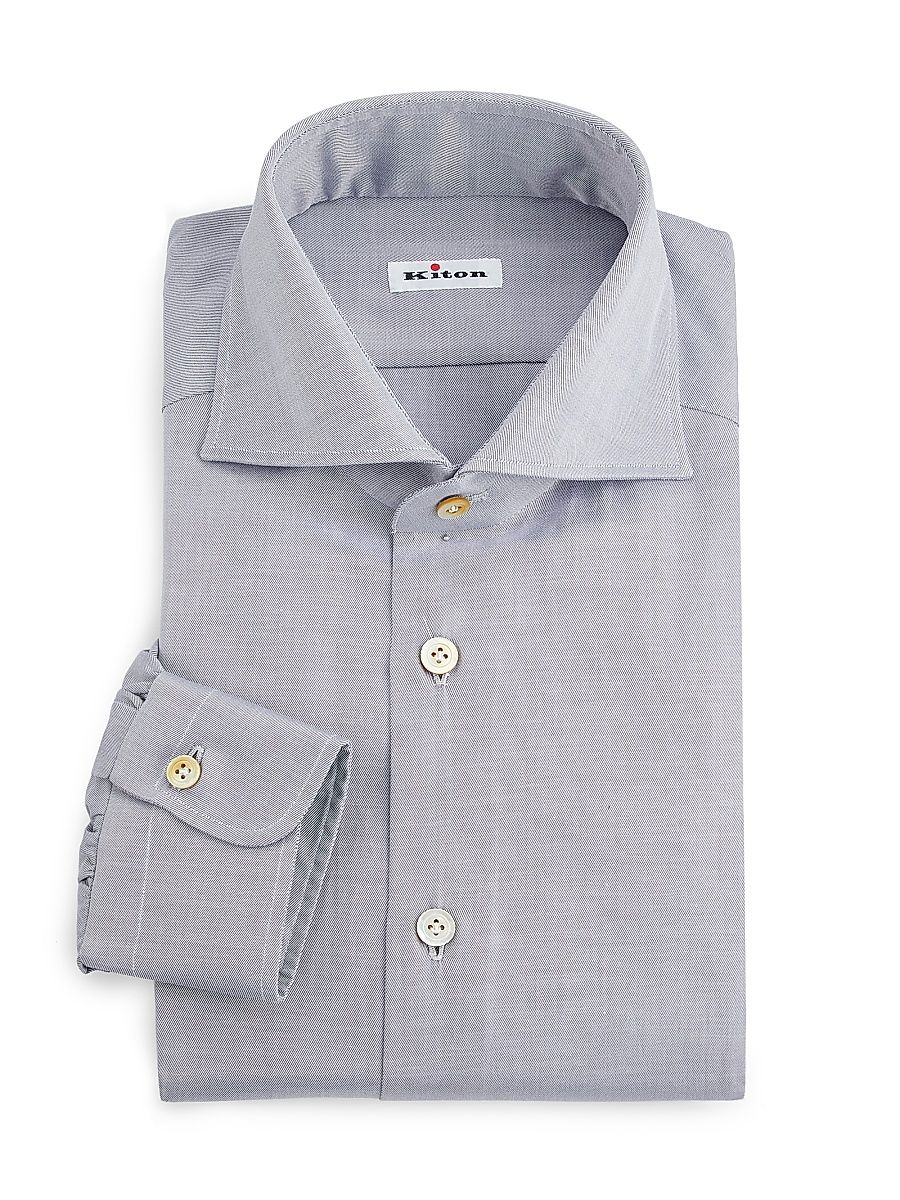 Men's Cotton Twill Shirt - Grey - Size 18.5