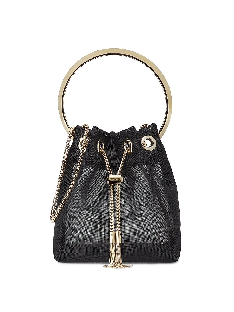 Women's Bon Bon Mesh Top Handle Bag - Black Light Gold