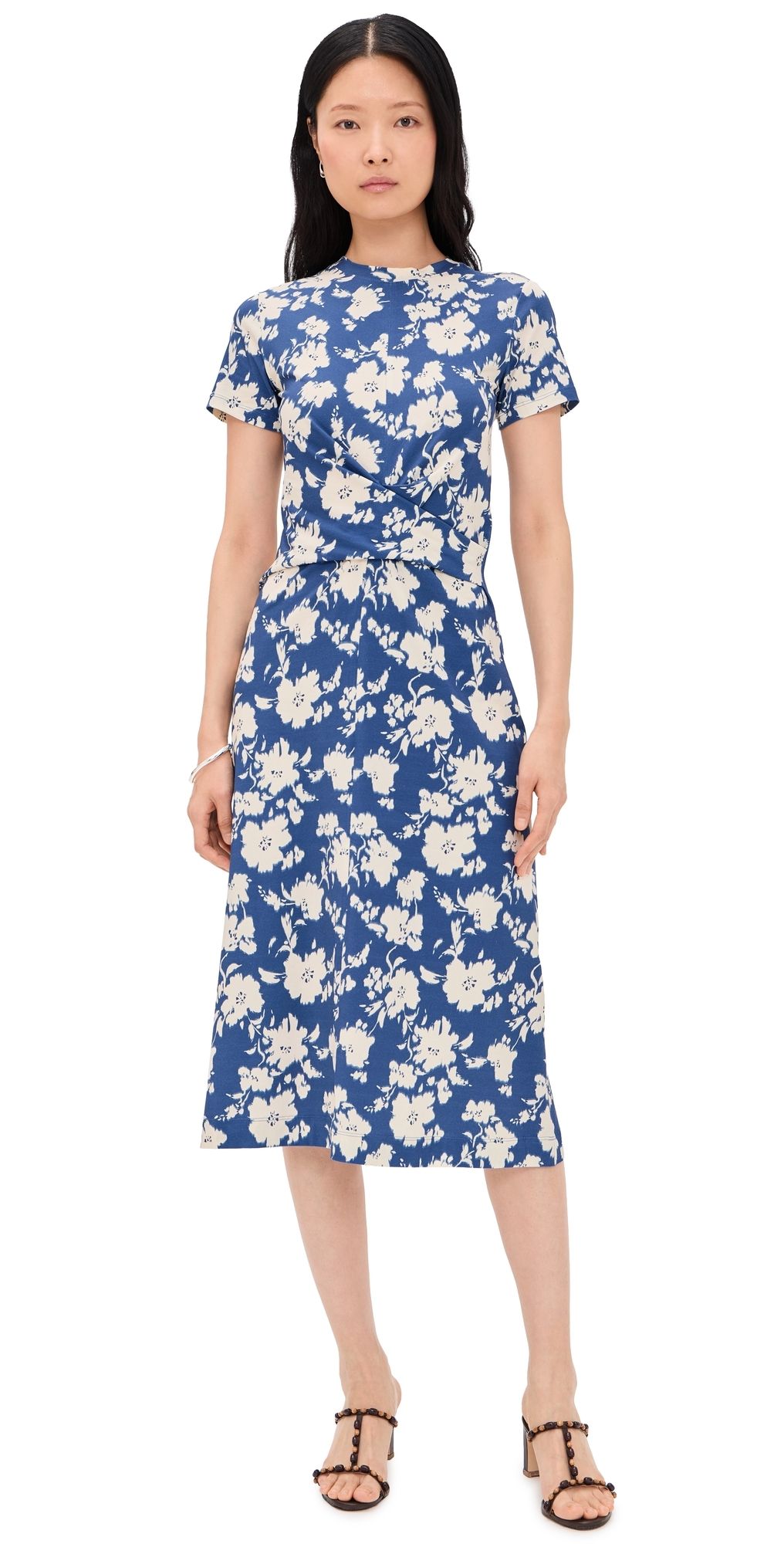 Tanya Taylor Mac Dress French Blue/Cream Multi M