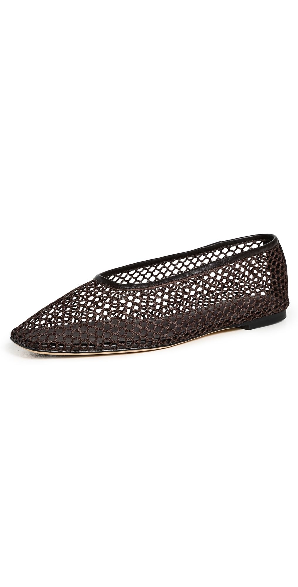 Tony Bianco Buzz Square Toe Mesh Flats Choc Mesh 5