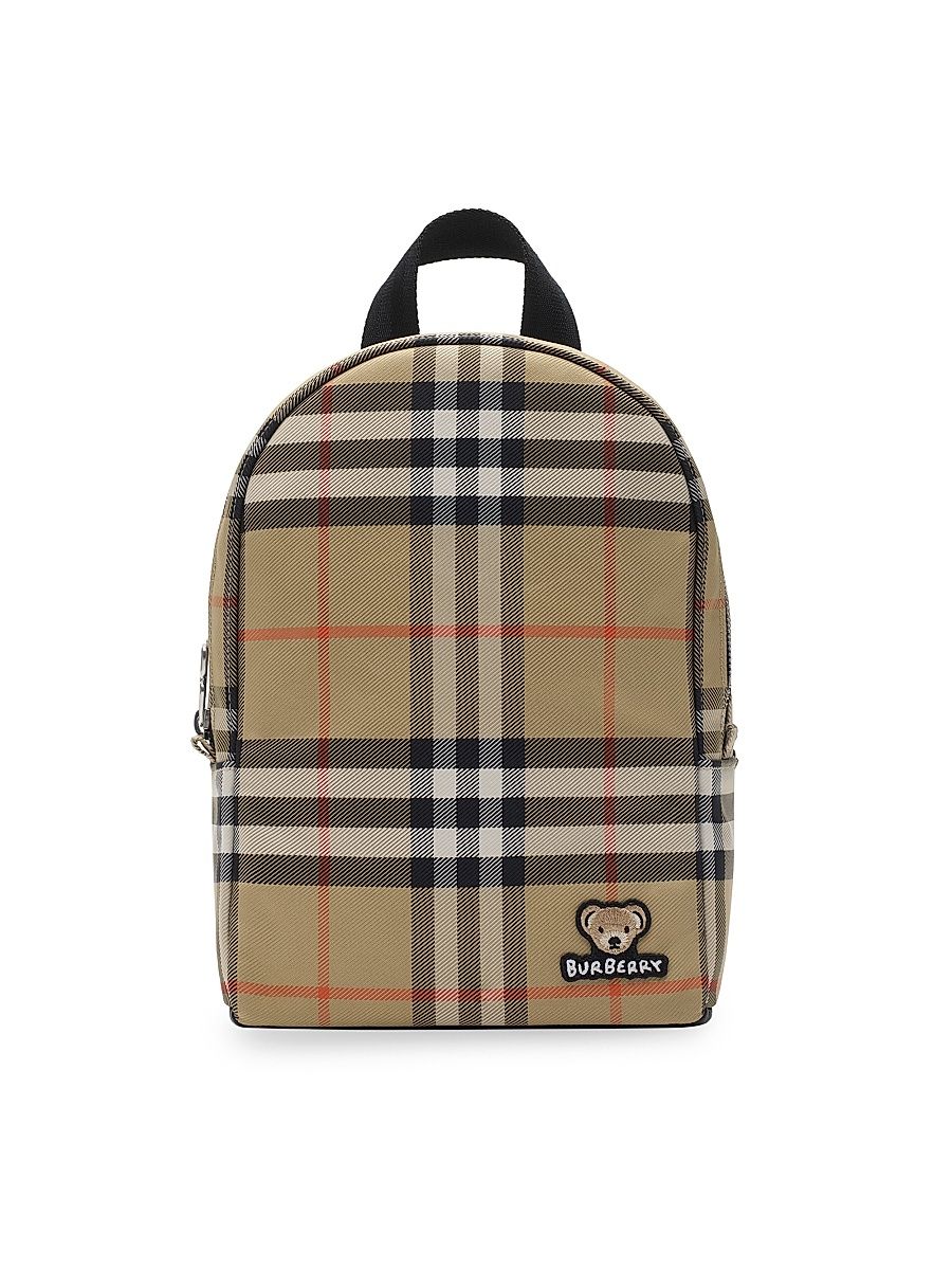 Kid's Nylon Check Backpack - Sand Check