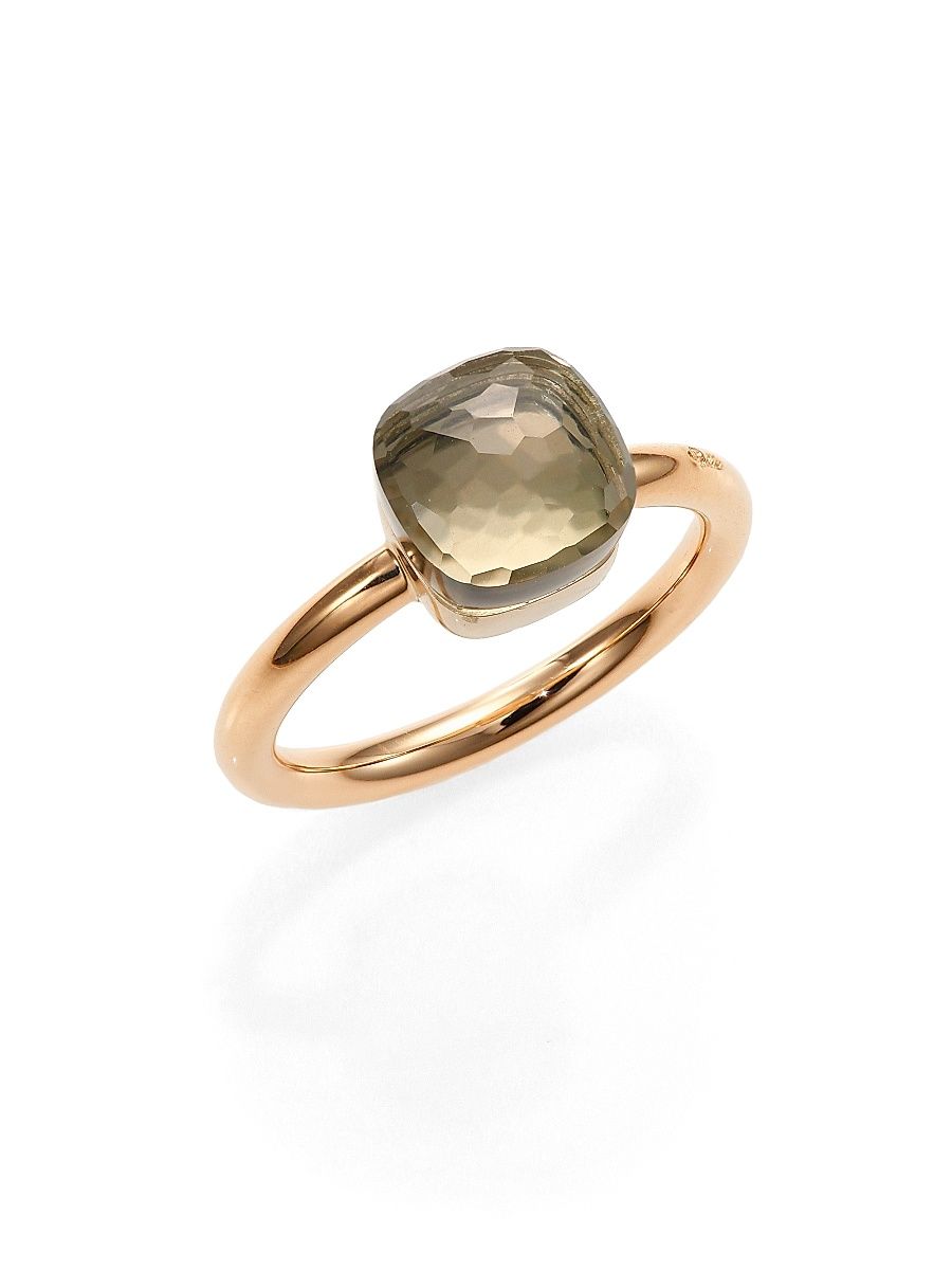 Women's Nudo 18K Rose Gold & Prasiolite Petite Square Ring - Rose Gold - Size 6.25