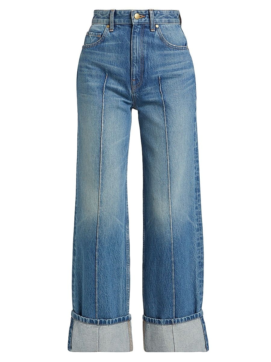 Women's The Genevieve High-Rise Wide-Leg Jeans - Danube Medium Indigo Wash - Size 30