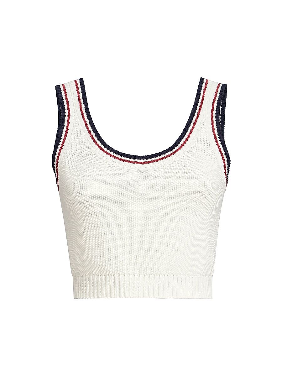 Women's Cotton Piqué Effect Knit Crop Top - Panama - Size XXS