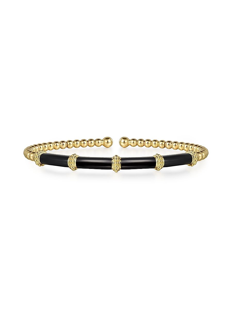 Women's Bujukan 14K Yellow Gold, Enamel & 0.14 TCW Diamond Bangle - Yellow Gold