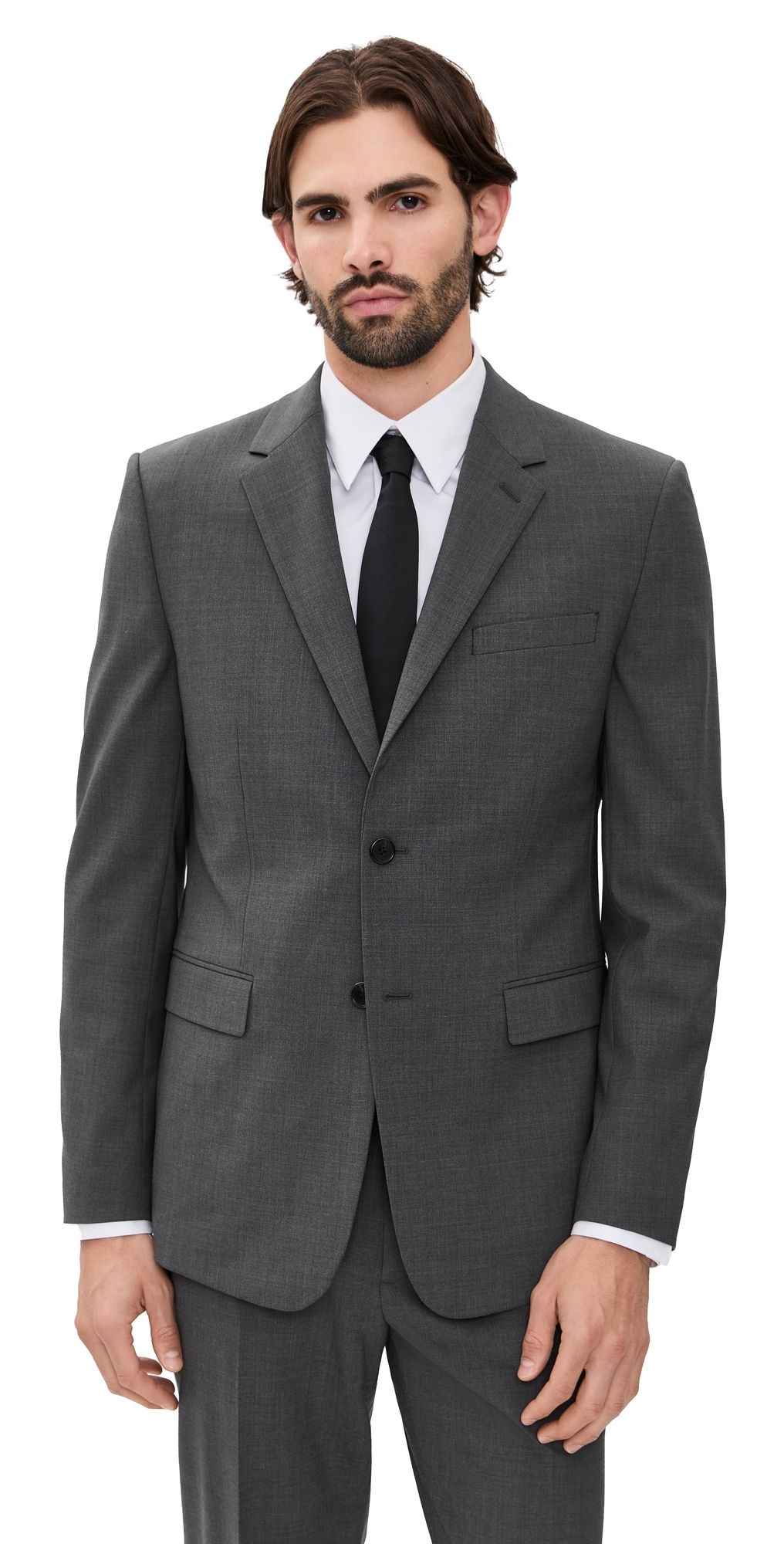 Theory Chambers Stretch Wool Blazer Medium Charcoal 42