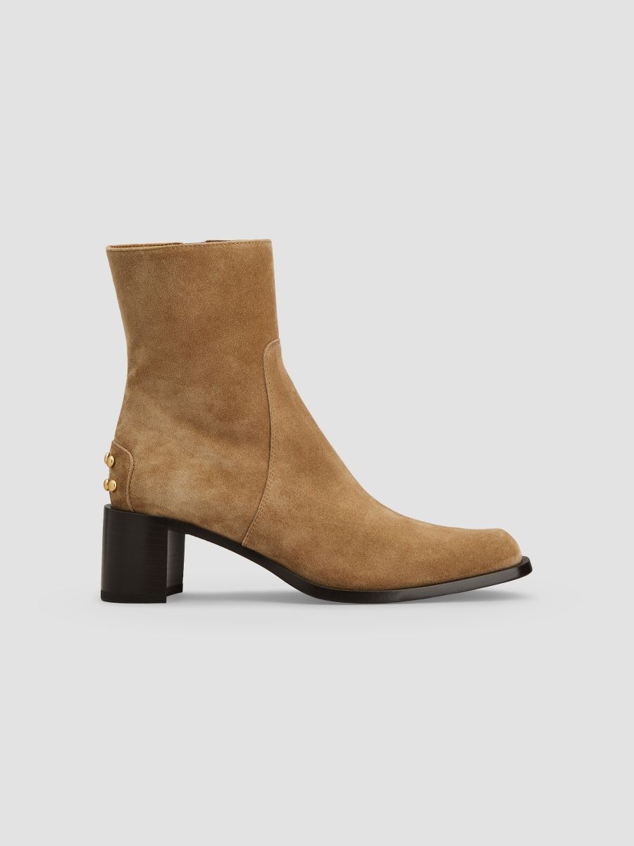 Tod's Women's Studded 60MM Suede Ankle Boots - Cappuccino - Size 10