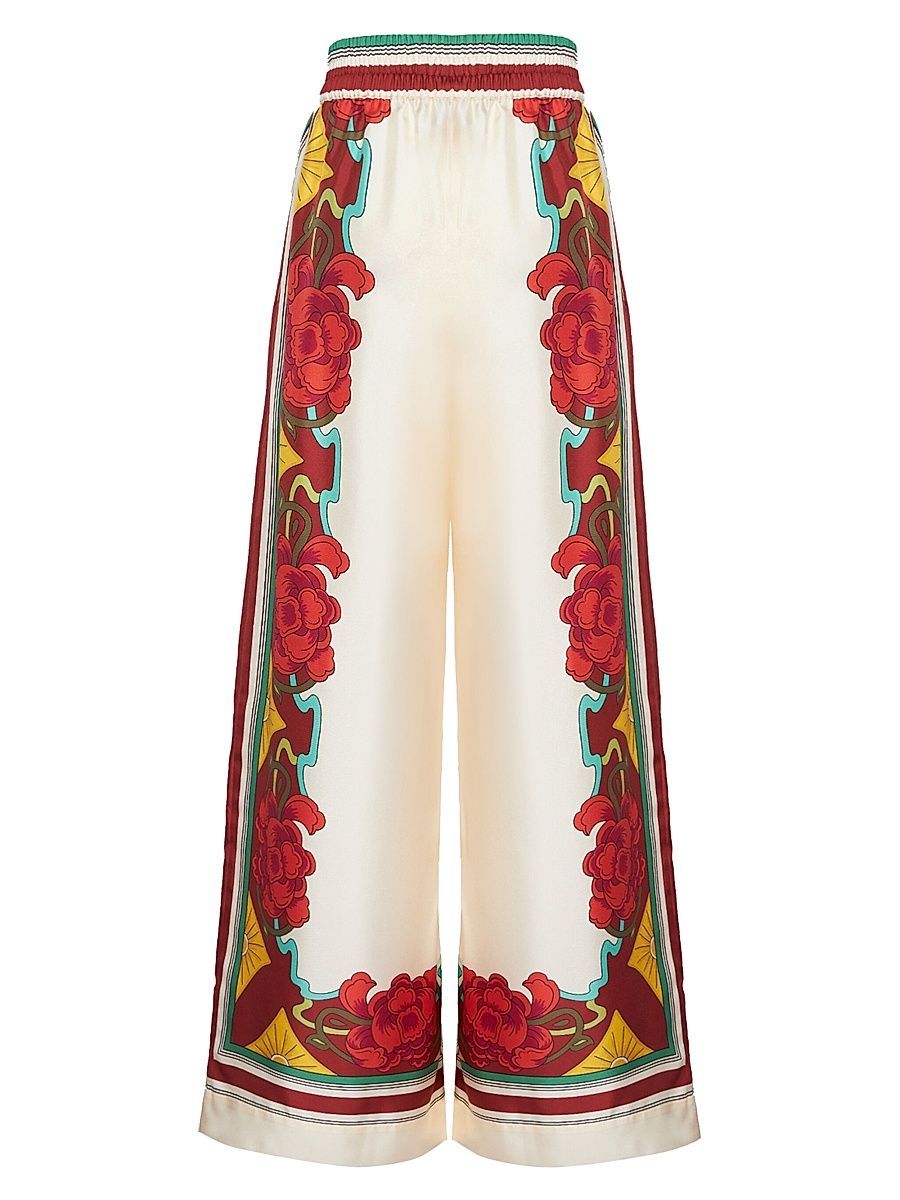 Women's Palazzo Pants - Taormina Placee Ivory - Size XS