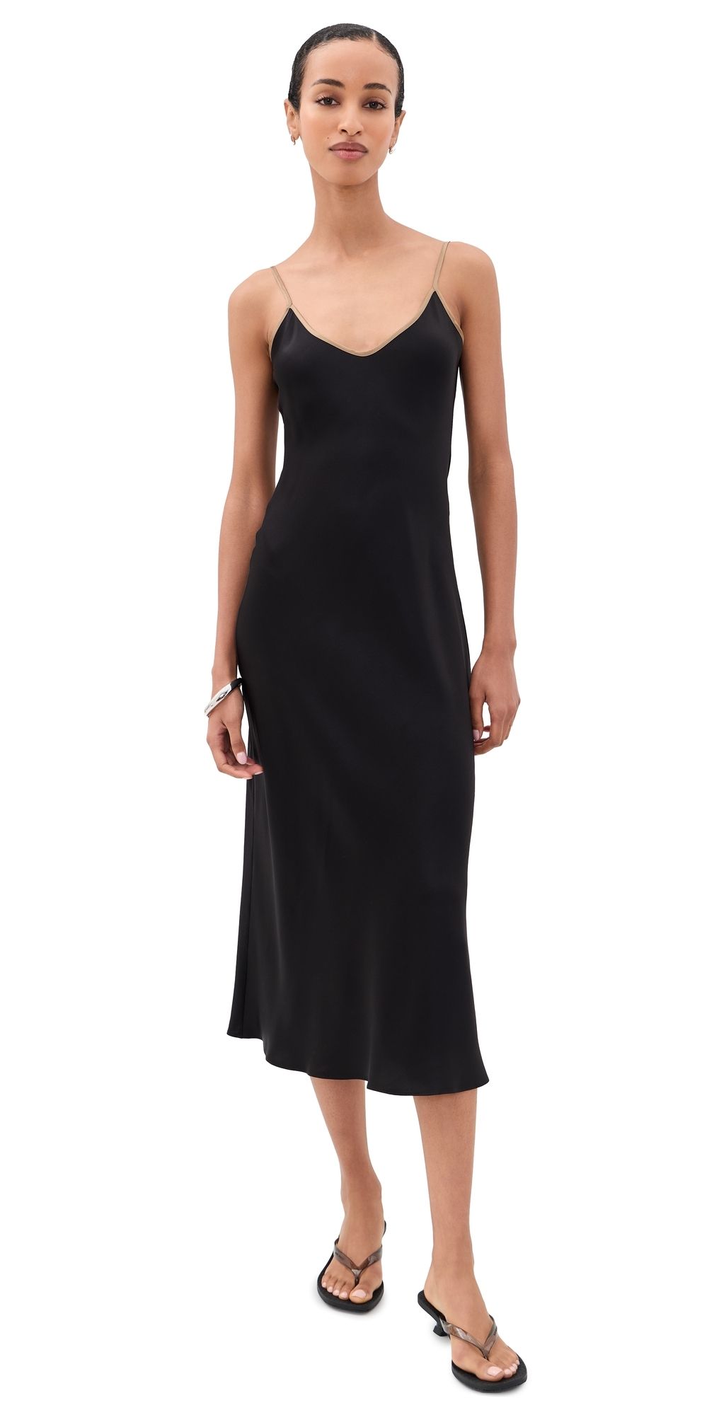 Comme Si Silk Bias Dress Black XL