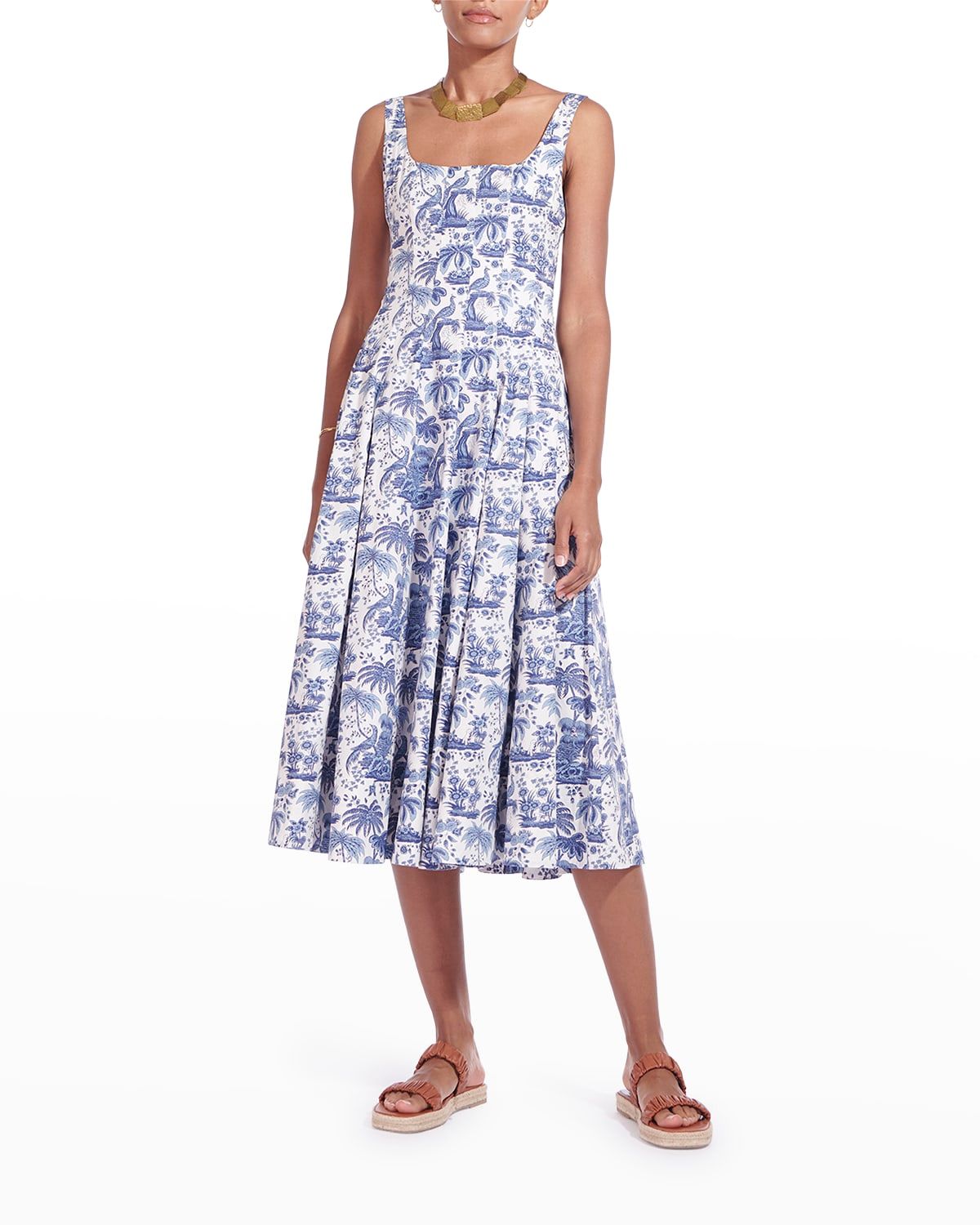 Wells Toile Poplin Midi Dress