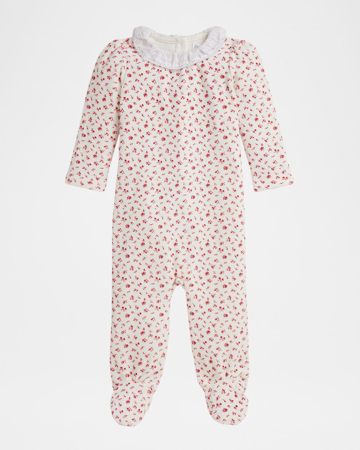 Girl & apos;s Floral Velour Footed Coverall, Size Newborn-9M