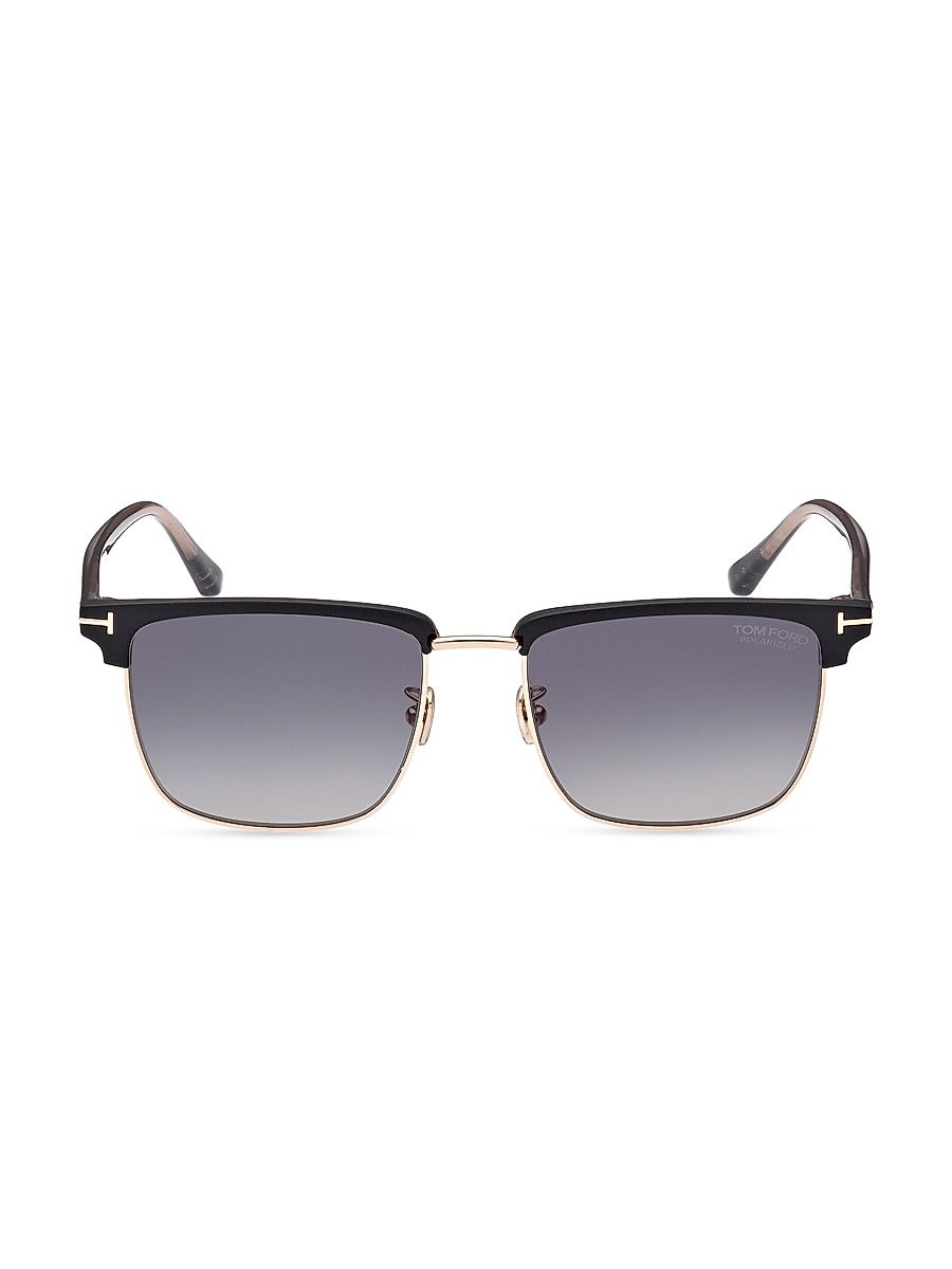 Men's 57MM Square Acetate Sunglasses - Rose Gold