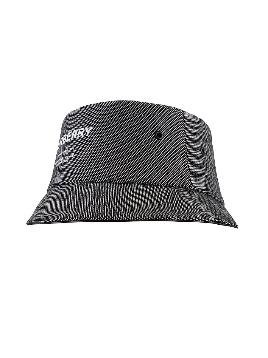Women's Robyn Horseferry Print Canvas Bucket Hat - Black White - Size Large