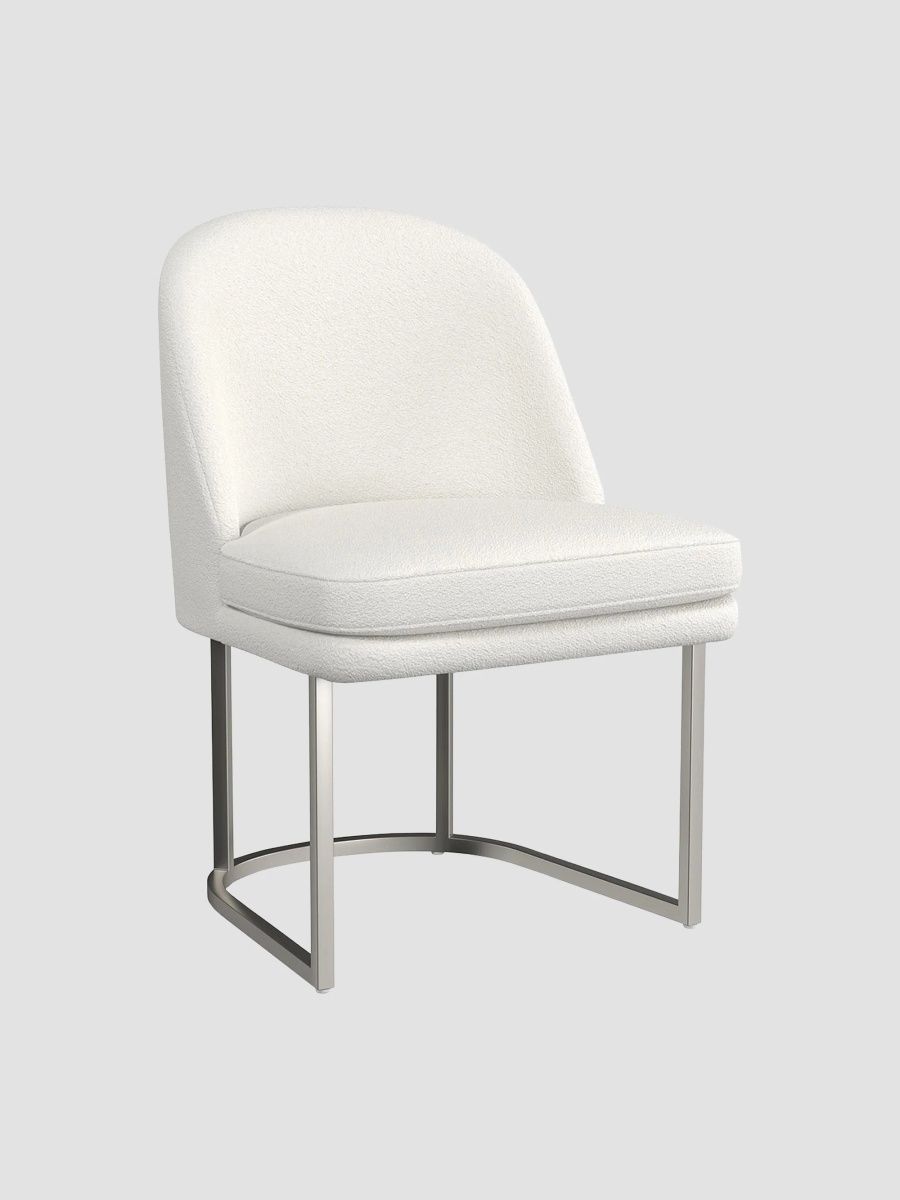 Mae Chenille Side Dining Chair - Ivory