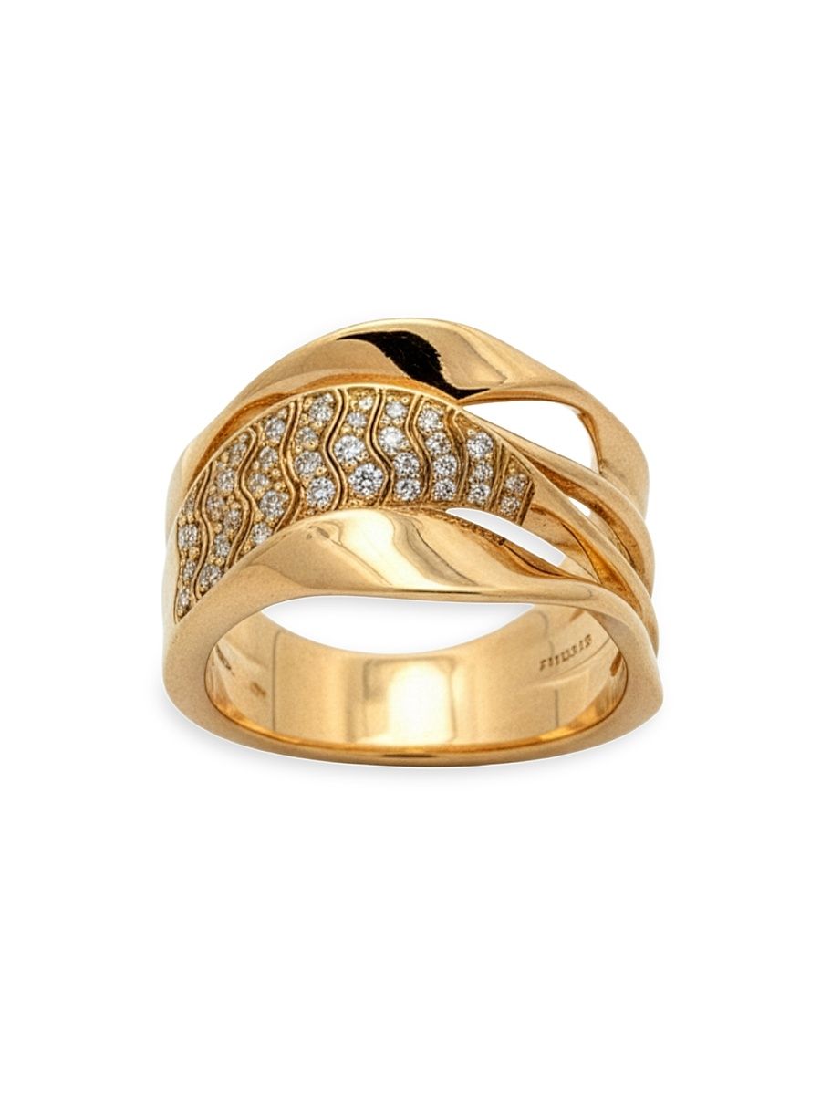 Women's Dunas 18K Yellow Gold & 0.16 TCW Diamond Ring - Yellow Gold - Size 7