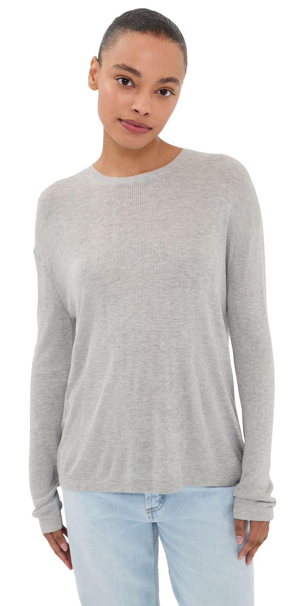 TWP Ribbed Top Light Heather Grey XL
