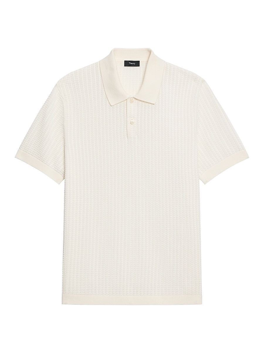 Men's Tactile Cotton Polo Shirt - Winter Ivory - Size XXL