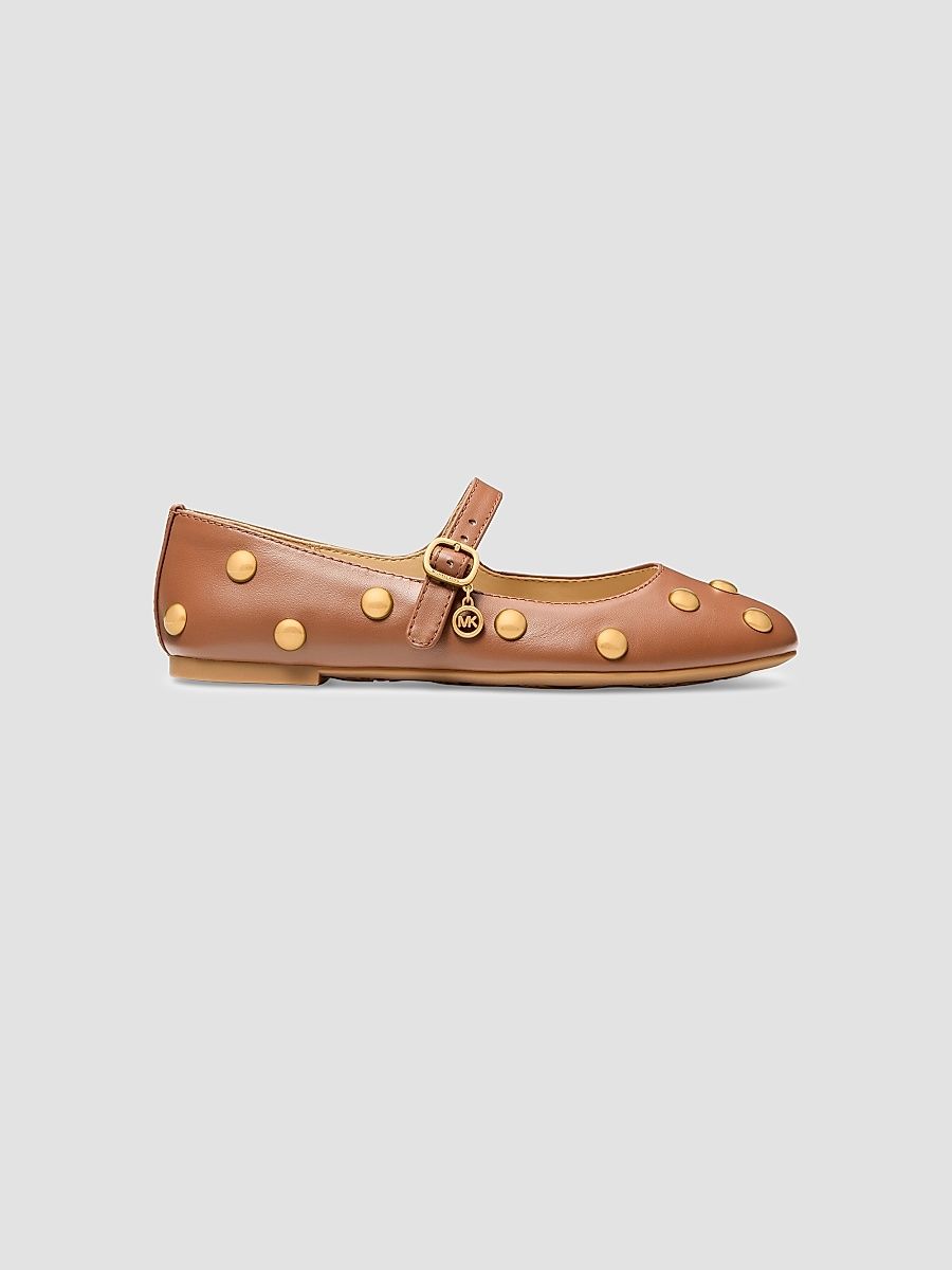 MICHAEL Michael Kors Women's Nellie Flex Mary Jane Ballet Flats - Luggage - Size 9.5