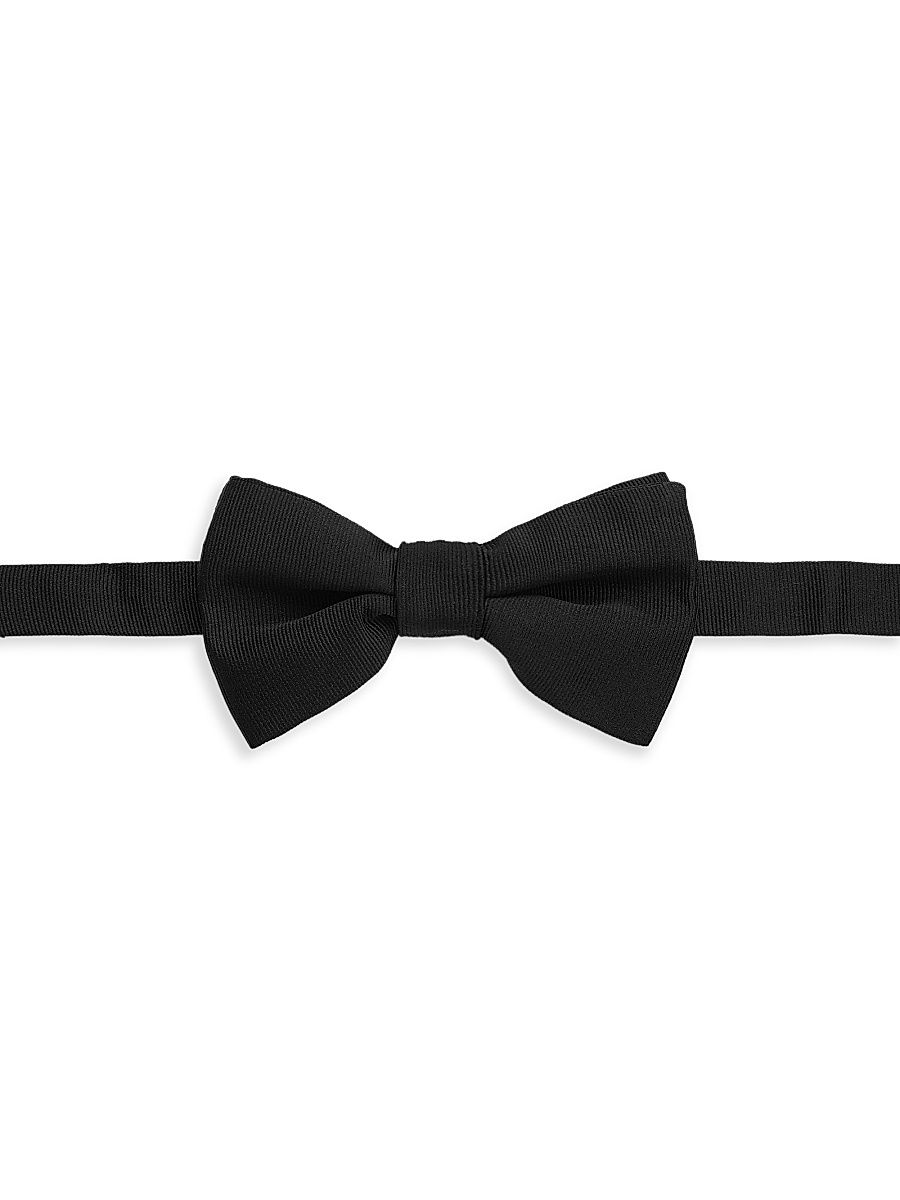 Men's COLLECTION Grosgrain Silk Bowtie - Black