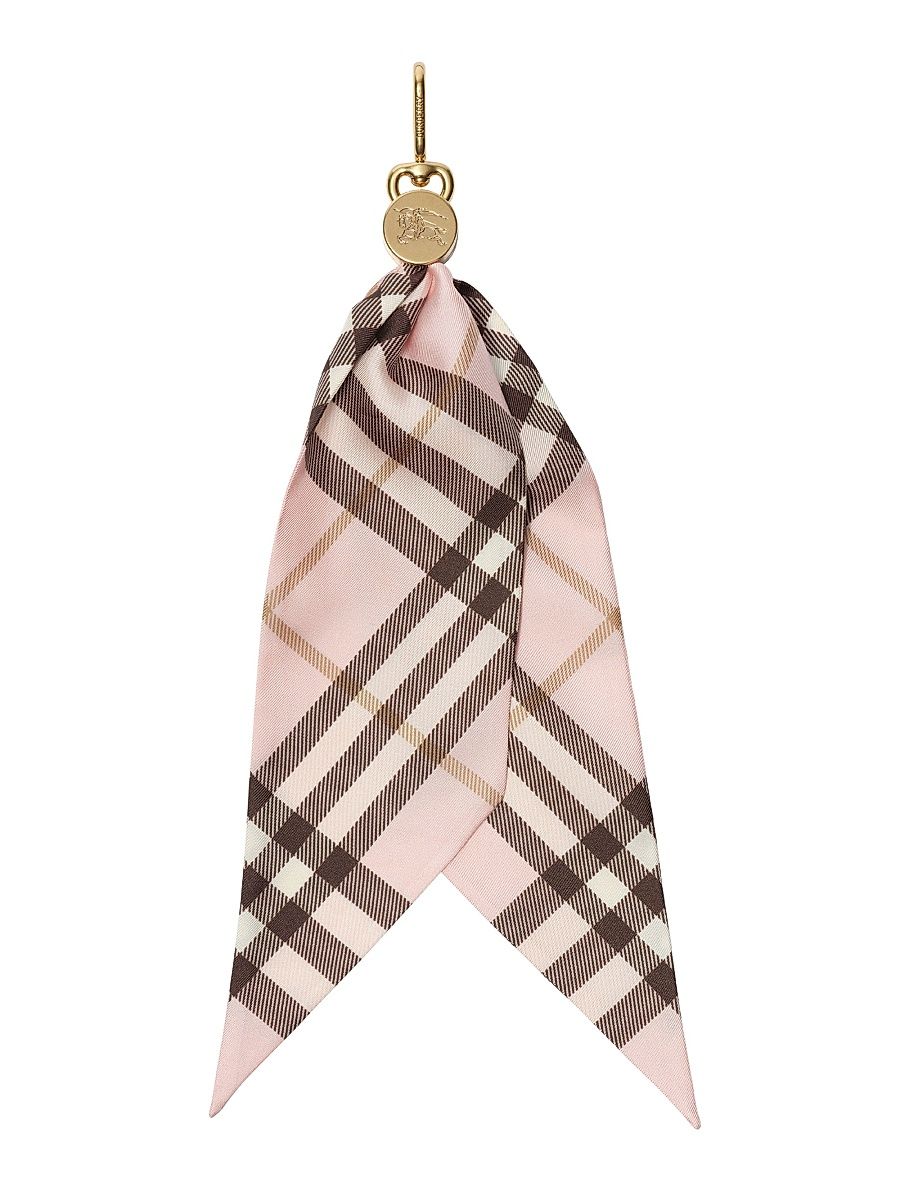 Women's Signature Check Silk Scarf Charm - Pink