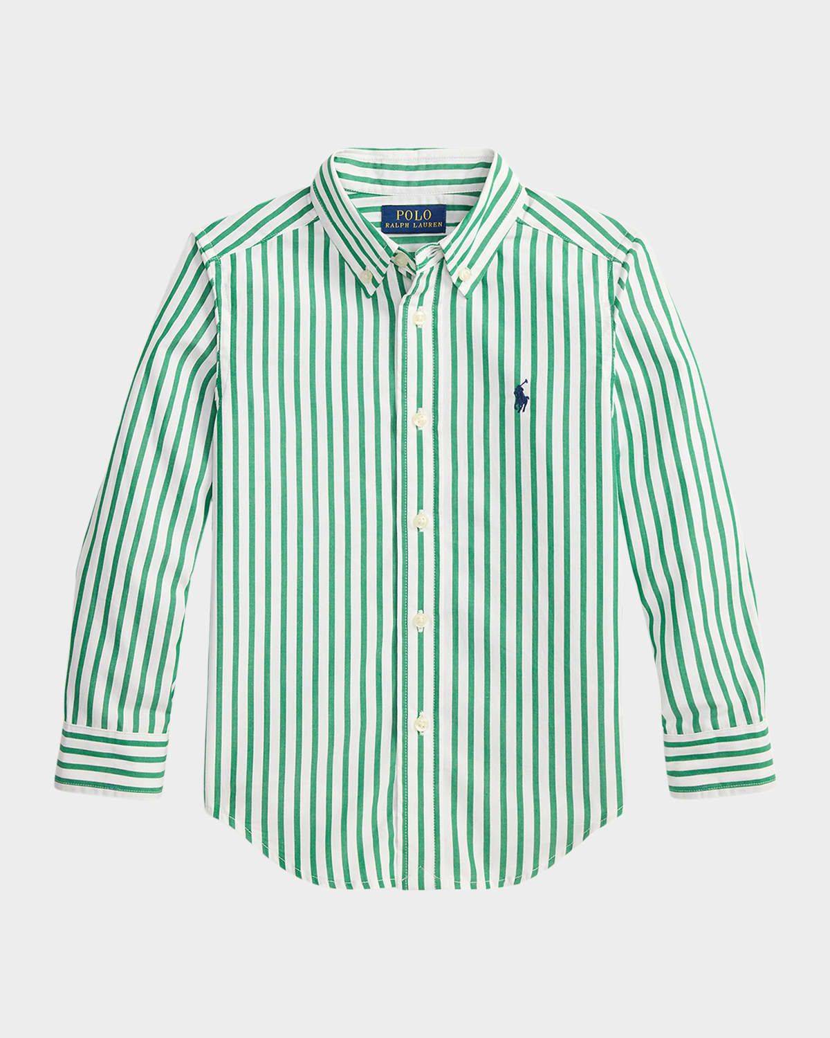 Boy & apos;s Striped Cotton Poplin Shirt, Size 2-7