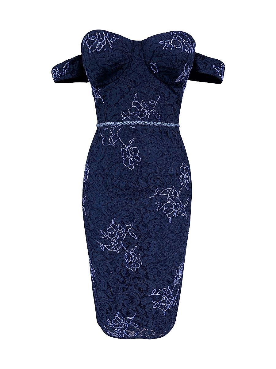 Women's Marietta Floral Cocktail Dress - Navy Multi - Size XXL