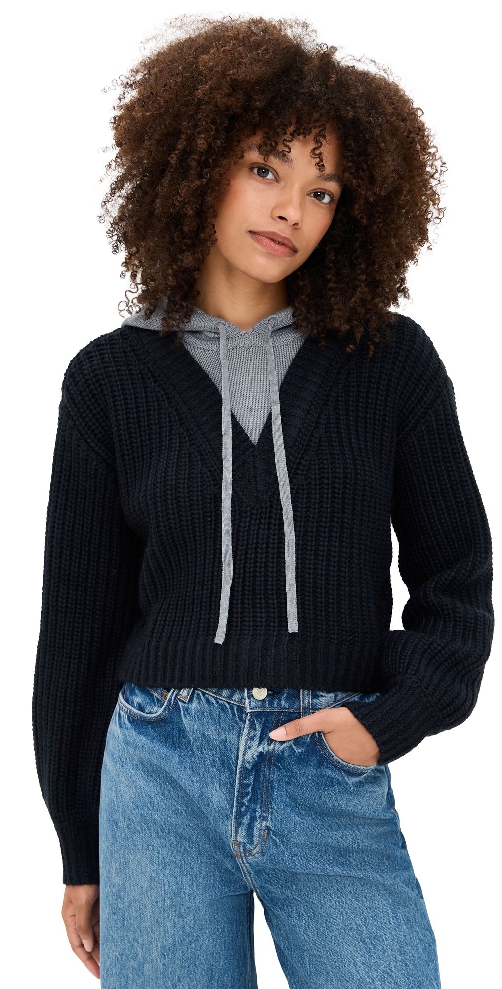 Cinq à Sept Deidre Pullover Navy/Heather Grey L