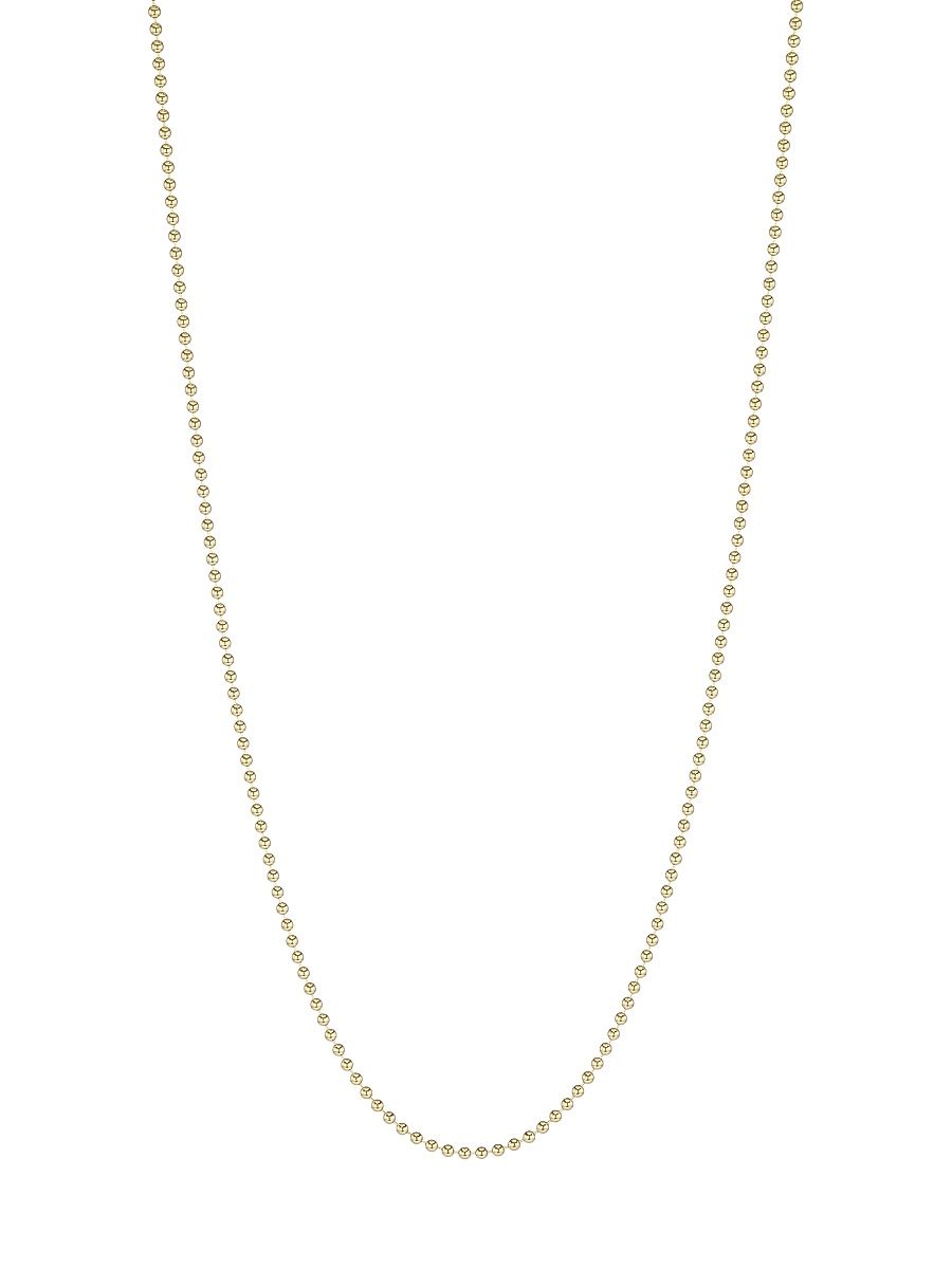 Women's Solid 14K Gold Bead Chain Necklace - Yellow - Size 16