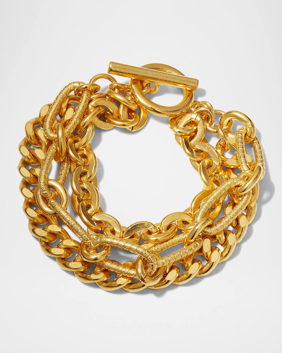 Gold Multi-Chain Toggle Bracelet