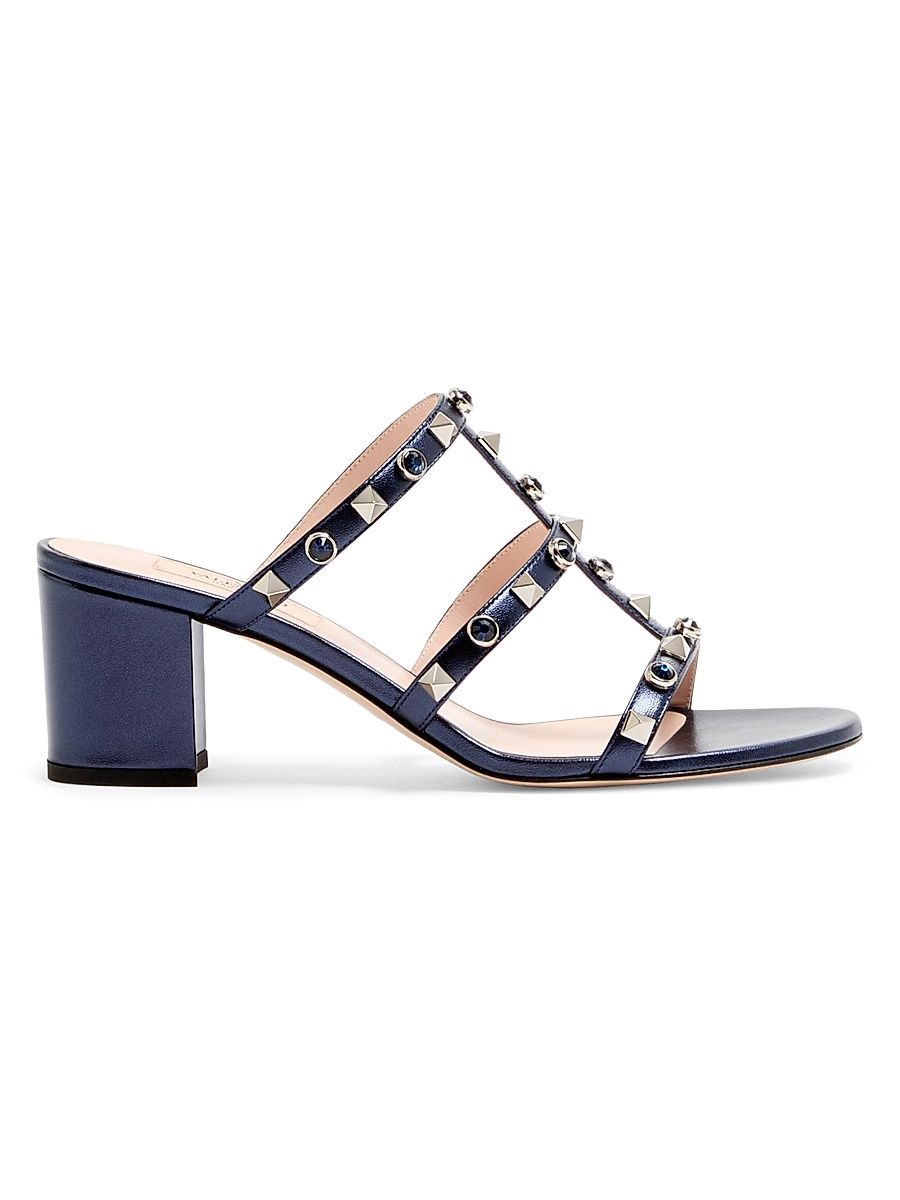 Women's Rockstud 60MM Slide Sandals - Navy - Size 11