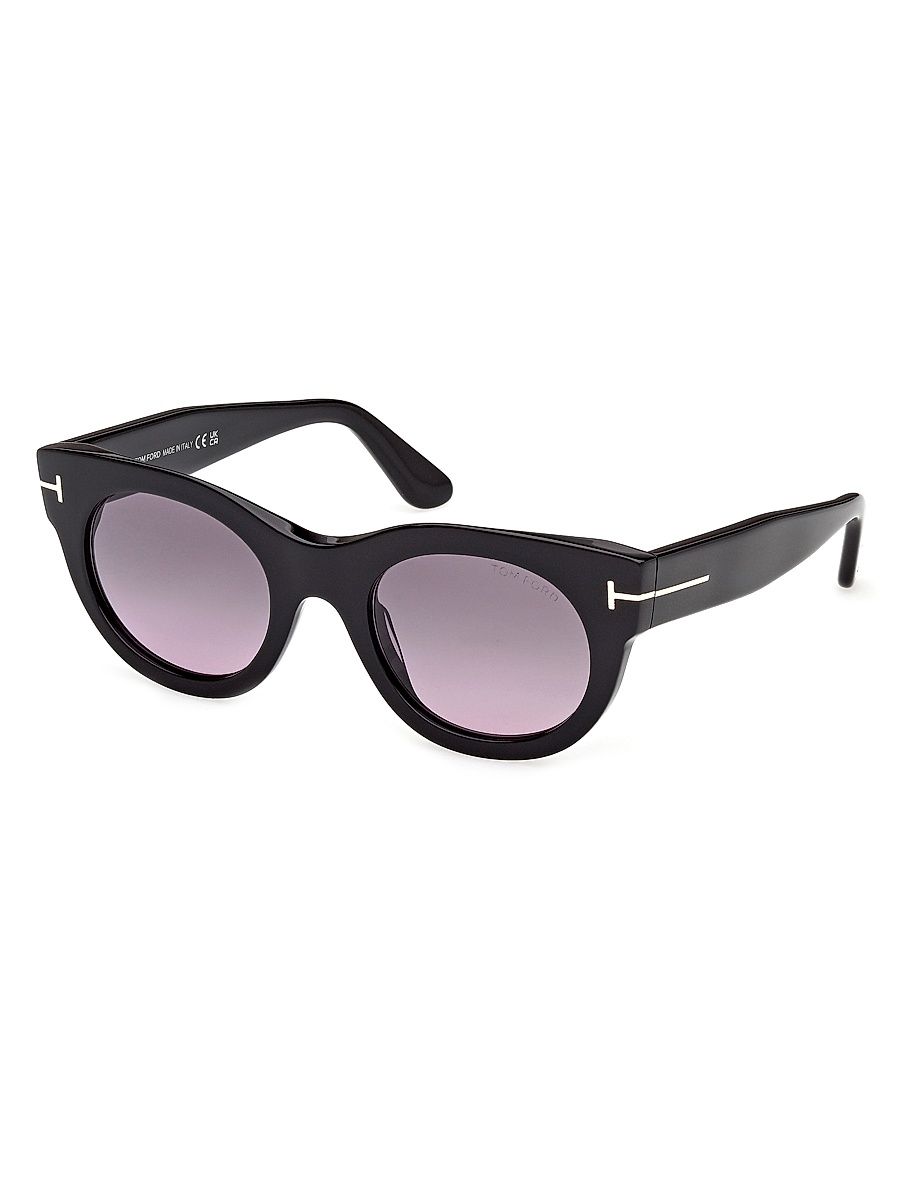 Women's Marine 50MM Round Sunglasses - Black Purple