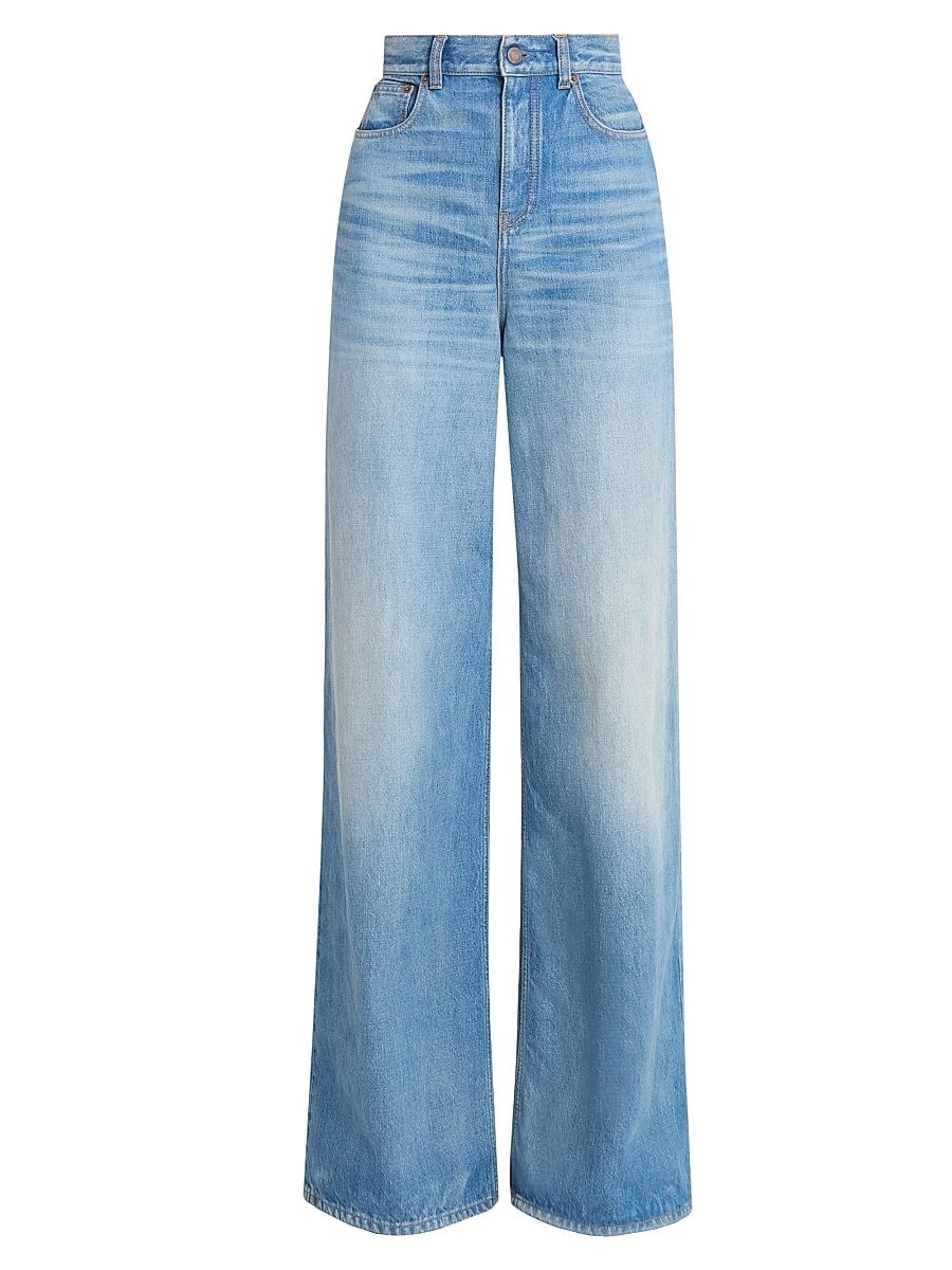 Women's High-Rise Wide-Leg Jeans - Dream Blue - Size 29