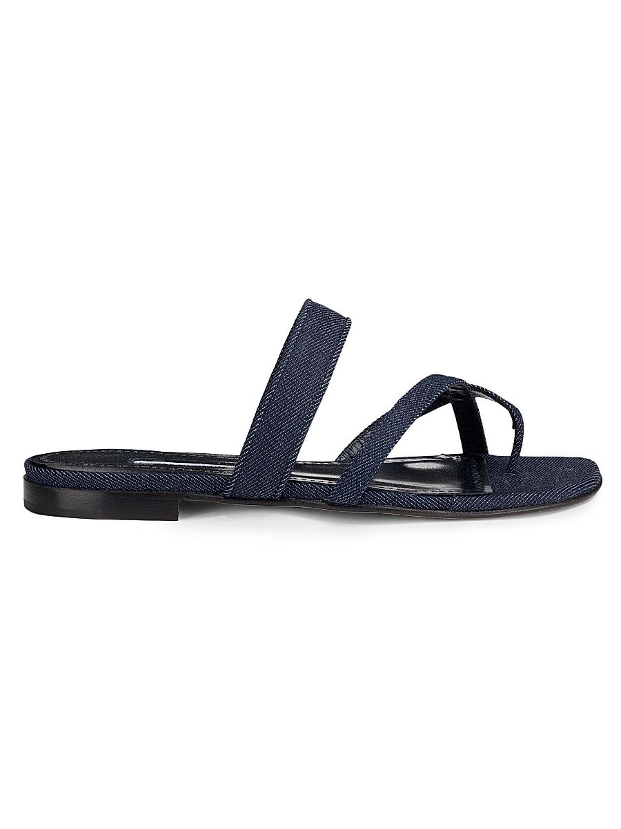 Women's Susaperf Cotton Flat Sandals - Navy Denim - Size 10.5
