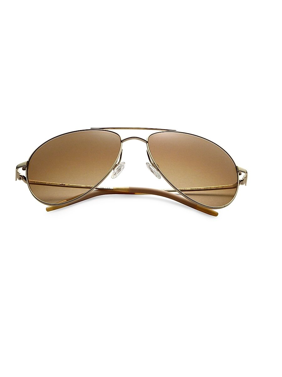 Women's Benedict 59MM Chrome Aviator Sunglasses - Amber