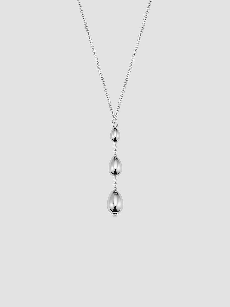 Women's Dripped in Silver Necklace in Sterling Silver - Silver - Size 17