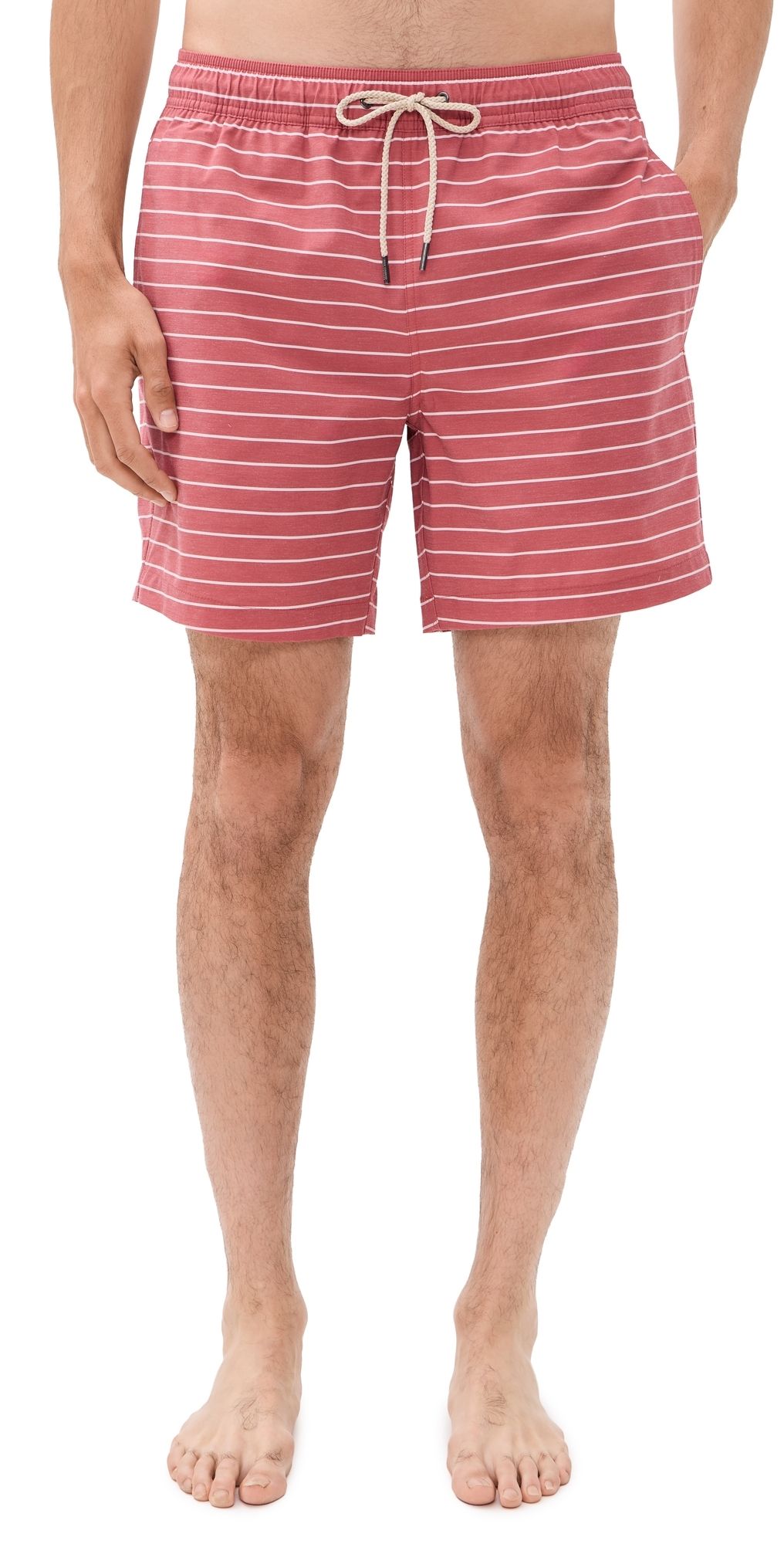 Fair Harbor Fair Harbor x Foot Joy Bayberry Swim Trunks 7 Coastal Red Stripe M