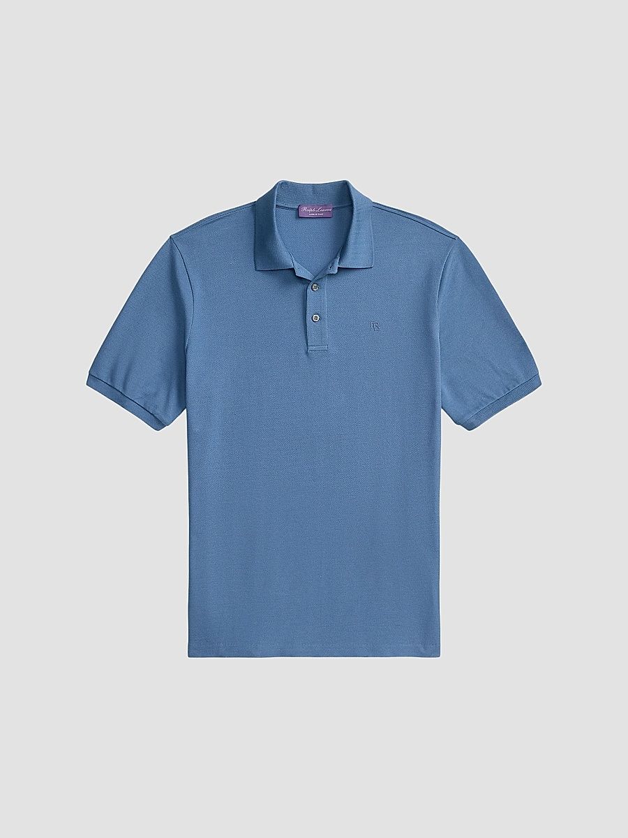 Ralph Lauren Purple Label Men's Cashmere-Blend Polo Shirt - Blue Horizon - Size XXL