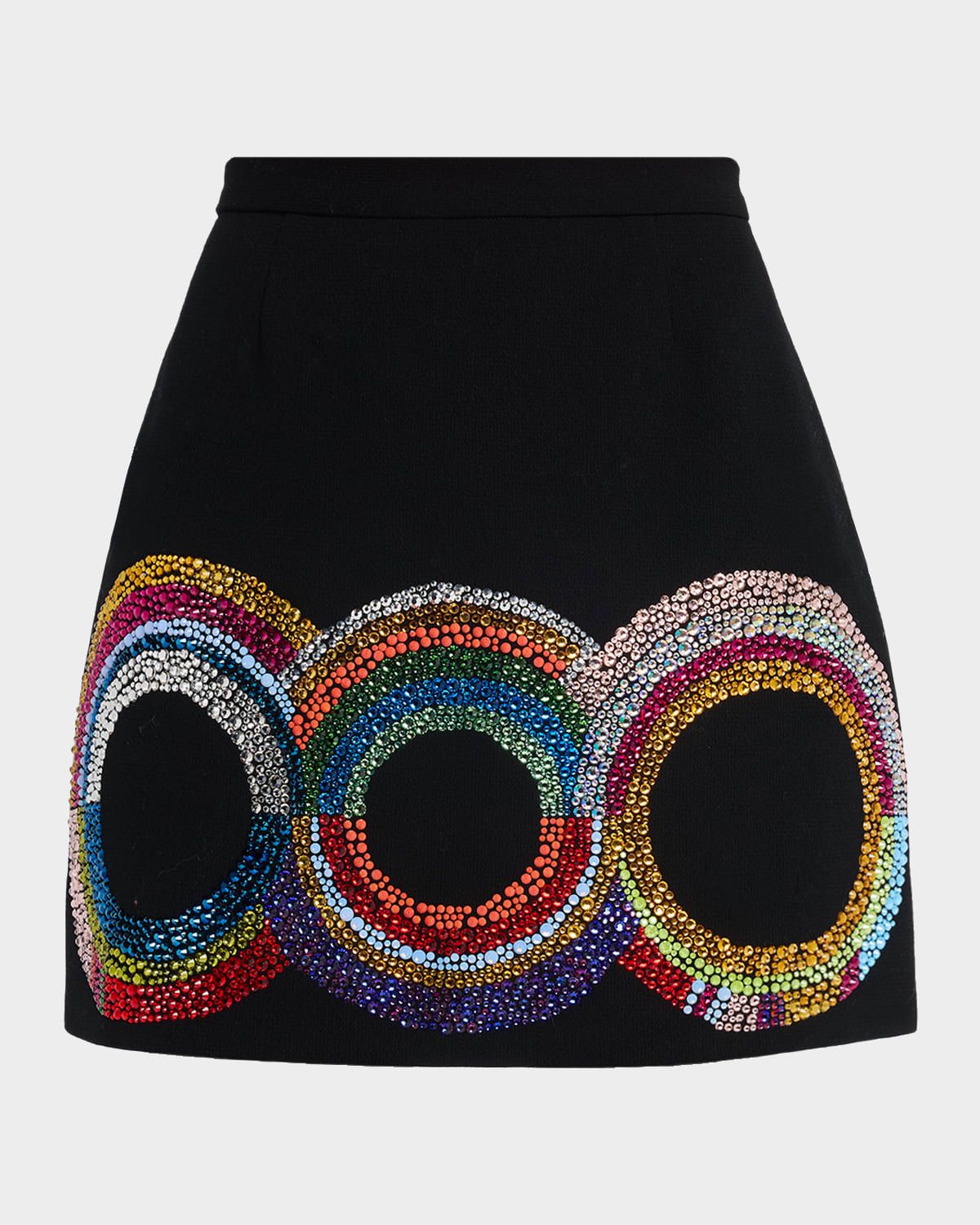 Sonia Crystal Cashmere Mini Skirt