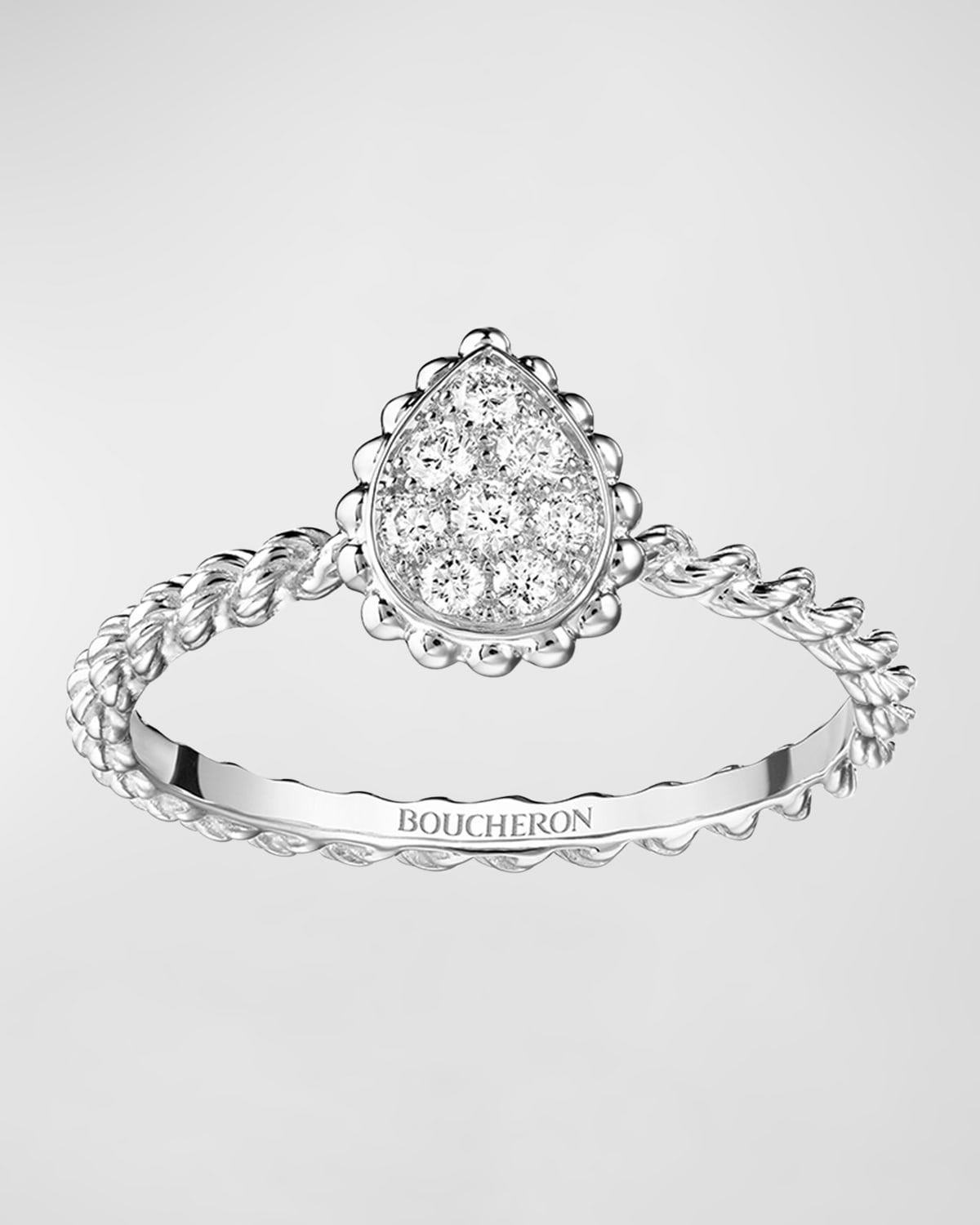 Serpent Bohème 18K White Gold Pave Diamond Ring