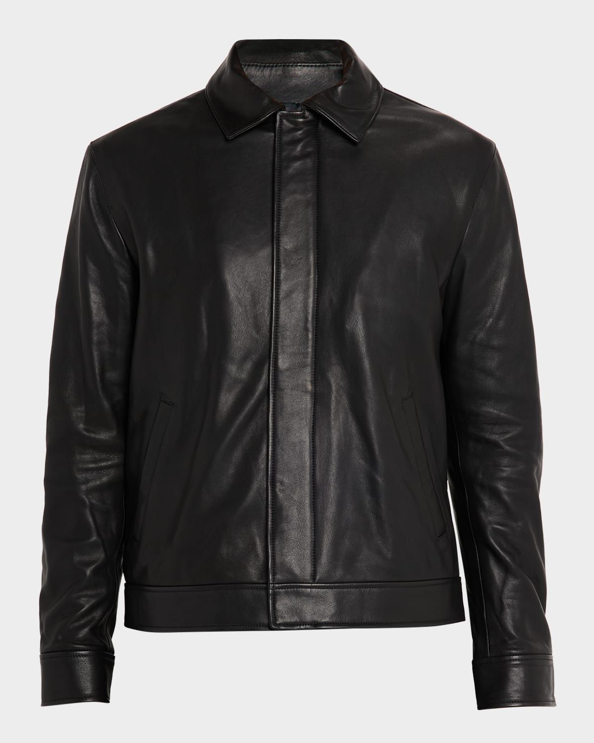Men & apos;s Landon Collared Leather Jacket